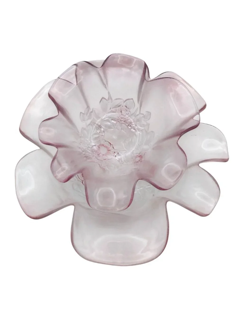Mikasa Rosella Serving Bowl Set Of 2 Floral Walther Glass West Germany Vintage